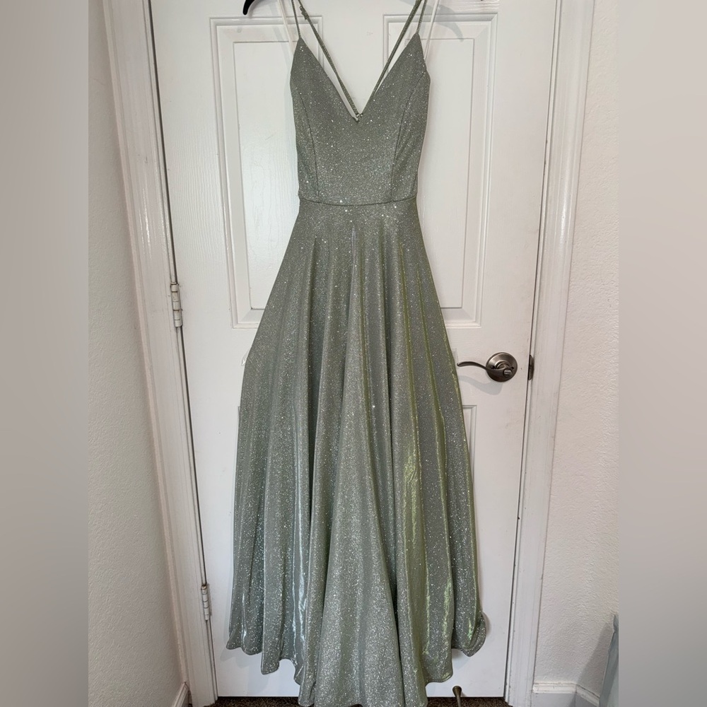 Sparkling V-Neck Gown